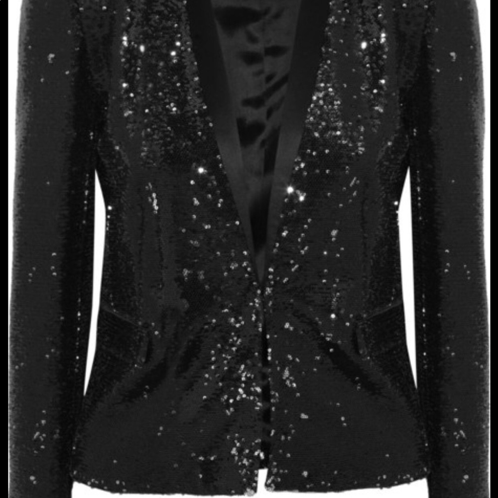 NWT Maje black sequin tuxedo jacket - Picture 12 of 13